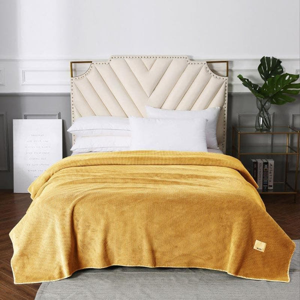 Buy Idyllic Snigu Yellow Polyester Blanket Blankets from Vaaree