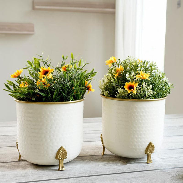 Buy Hallo Metal Hammered Planter - Set Of Two Pots & Planters from Vaaree