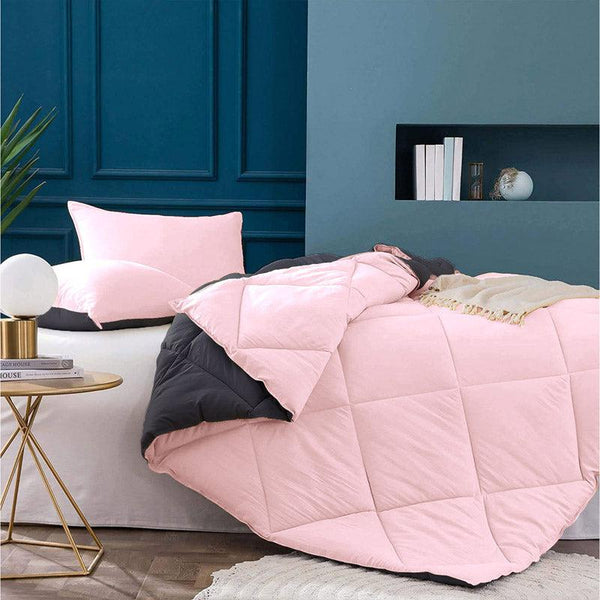 Buy Nihara Reversible Dual Color Glace Cotton Comforter (Grey & Pink) - 200 GSM Comforters & AC Quilts from Vaaree