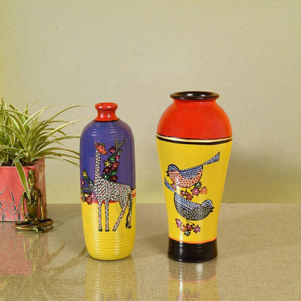 Buy Indradu Terracotta Vase - Two Piece Set Vase from Vaaree