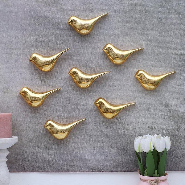 Buy Chirping Chidiya Wall Accent - Set Of Eight Wall Accent from Vaaree