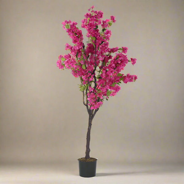 Buy Faux Realtouch Purple Bougainvillea Plant With Pot - 5.2 Feet Artificial Plants from Vaaree