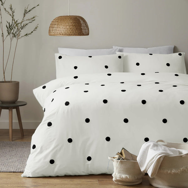 Buy Polka Luxe Microfiber King Comforter (White & Black) - 300 GSM Comforters & AC Quilts from Vaaree