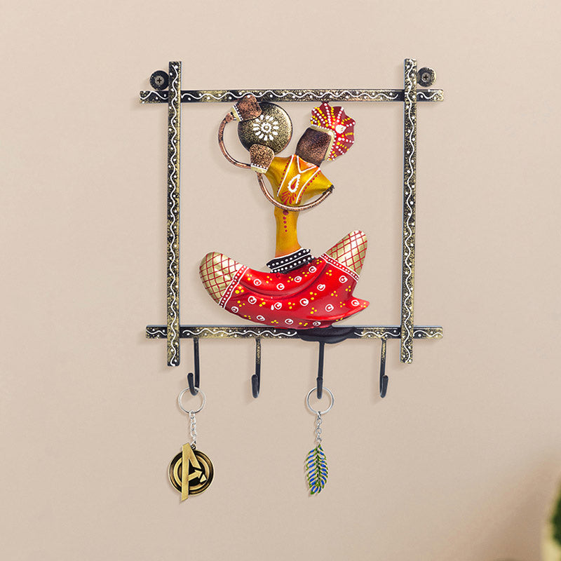 Buy Folk Symphony Handcrafted Key Holder - Red Hooks & Key Holders from Vaaree