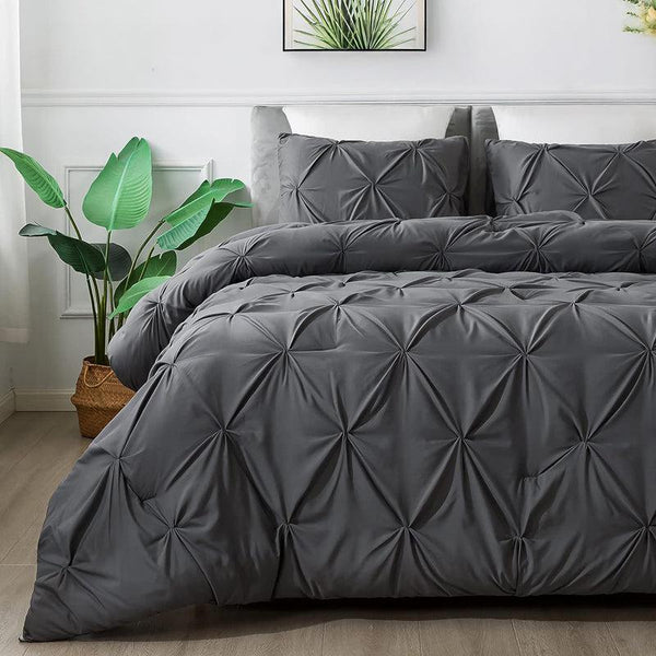 Buy Plush Pleats Microfiber King Comforter (Grey) - 150 GSM Comforters & AC Quilts from Vaaree