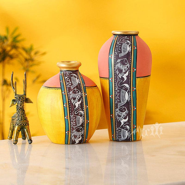 Buy Mei Terracotta Vase - Two Piece Set Vase from Vaaree