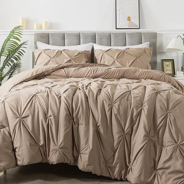 Buy Plush Pleats Microfiber King Comforter (Beige) - 150 GSM Comforters & AC Quilts from Vaaree