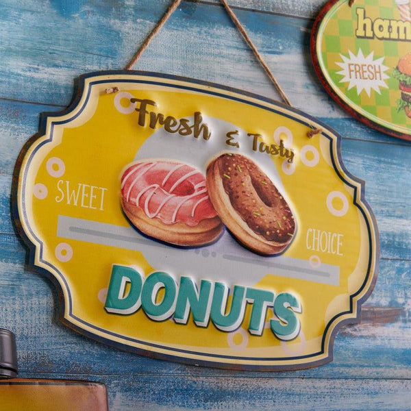 Buy Fresh & Tasty Donuts Metal Wall Accent Wall Accents from Vaaree