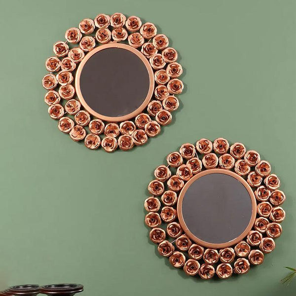 Buy Aliya Bloom Wall Mirror - Set Of Two Wall Mirror from Vaaree