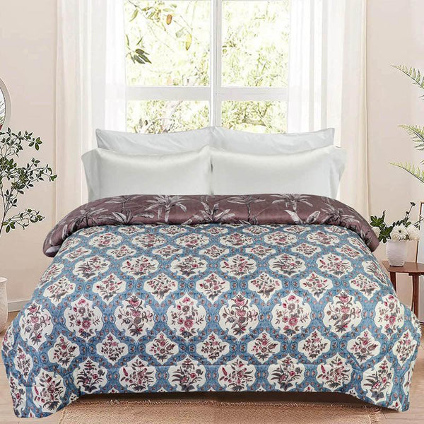 Buy Seine Floral Cotton Reversible Comforter - 220 GSM Comforters & AC Quilts from Vaaree