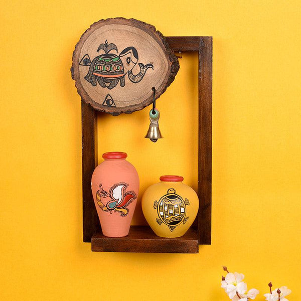 Buy Jasleen Wall Shelve With Pot - Three Piece Set Wall Accents from Vaaree