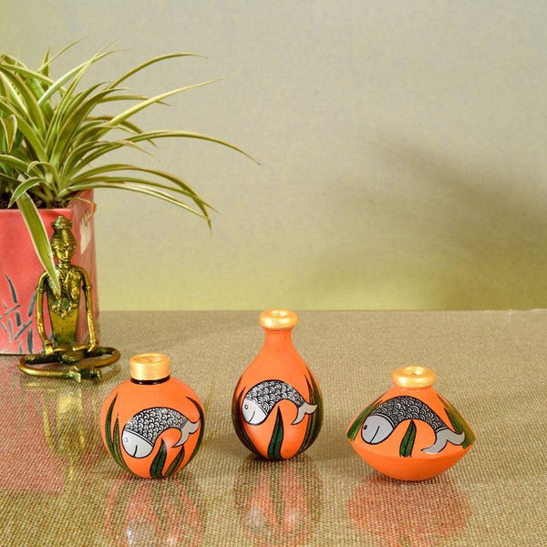 Buy Indradyumn Terracotta Vase - Three Piece Set Vase from Vaaree