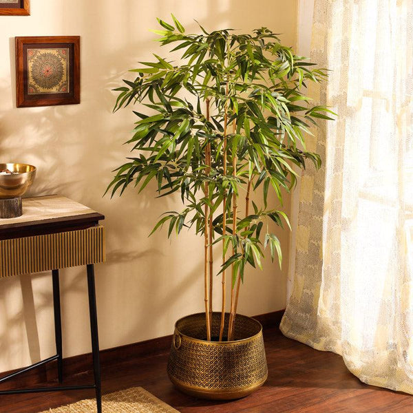 Buy Faux Realistic Bamboo Plant With Pot - 4.9 Feet Artificial Plants from Vaaree