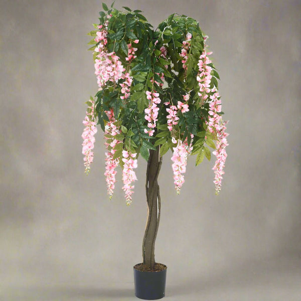 Buy Faux Realtouch Pink Wisteria Tree With Pot - 5.9 Feet Artificial Plants from Vaaree