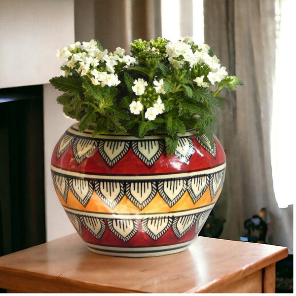 Buy Navya Ethnic Planter - Red & Yellow Pots & Planters from Vaaree