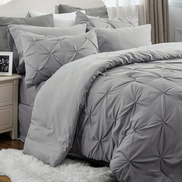 Buy Plush Pleats Microfiber King Comforter (Silver Grey) - 300 GSM Comforters & AC Quilts from Vaaree