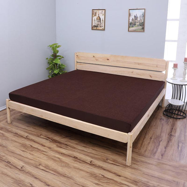 Buy Thalia Terry Cotton Solid Mattress Protector - Brown Mattress Protector from Vaaree