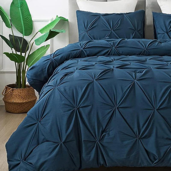 Buy Plush Pleats Microfiber King Comforter (Blue) - 150 GSM Comforters & AC Quilts from Vaaree