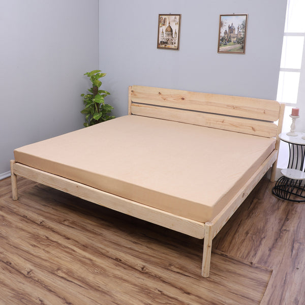 Buy Thalia Terry Cotton Solid Mattress Protector - Beige Mattress Protector from Vaaree