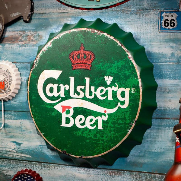 Buy Carlsberg Beer Rust Bottle Cap Wall Accent Wall Accents from Vaaree