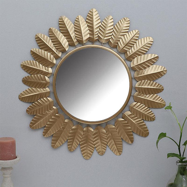 Buy Eleya Bloom Wall Mirror - Gold Wall Mirror from Vaaree