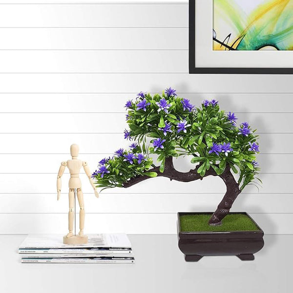 Buy Faux Purple Bonsai Plant With Pot Artificial Plants from Vaaree