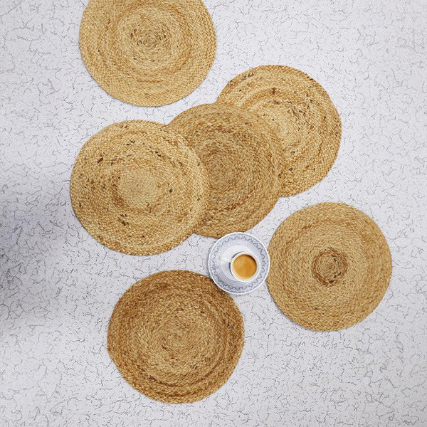 Buy Elda Jute Placemat - Set Of Six Table Mats from Vaaree