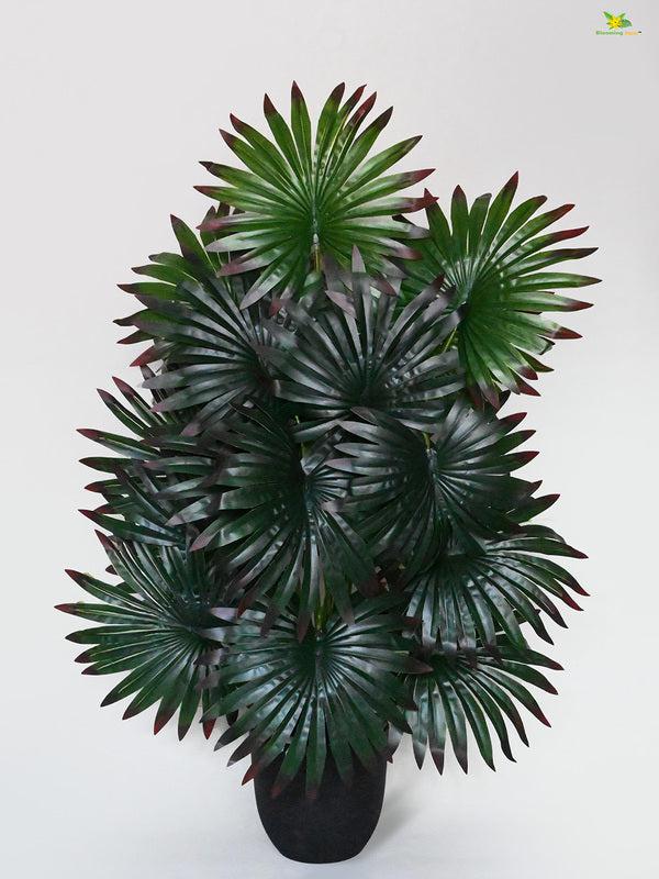 Buy Faux Everlasting Fan Palm Plant With Pot - 2.6 Feet Artificial Plants from Vaaree