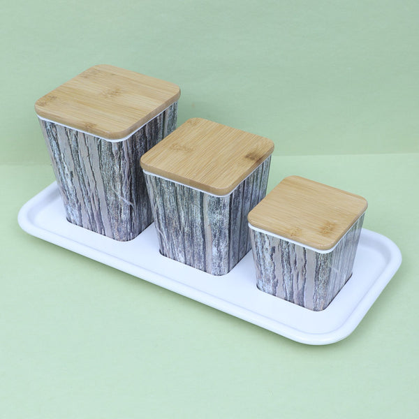 Buy Navina Storage Container With Tray (450 ML/750 ML/1140 ML) - Four Piece Set Container from Vaaree