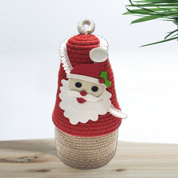 Buy Ho Ho Holder Cotton Christmas Storage Basket - Red Storage Basket from Vaaree