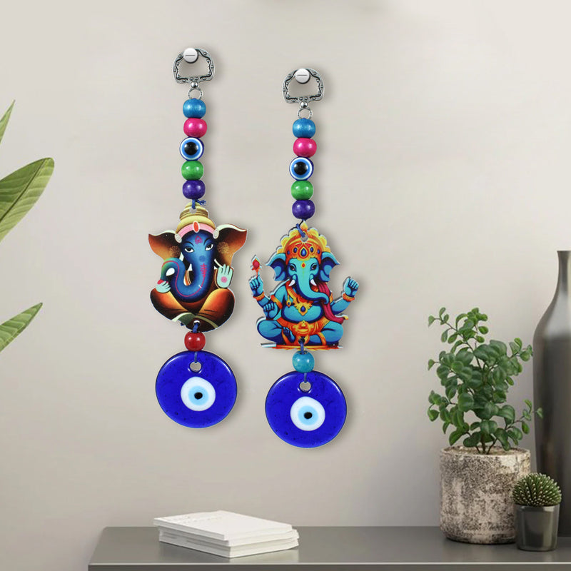 Buy Ganesha Gajendra Evil Eye Wall Hanging - Set Of Two Wall Accents from Vaaree