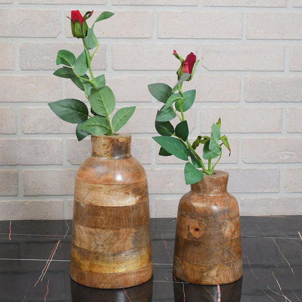 Buy Fitosha Mango Wood Vase - Set Of Two Vase from Vaaree