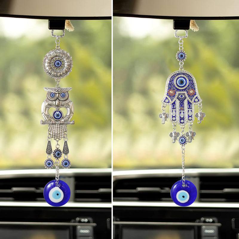 Buy Magic Owl & Hamsa Palm Evil Eye Wall Hanging - Set Of Two Wall Accents from Vaaree