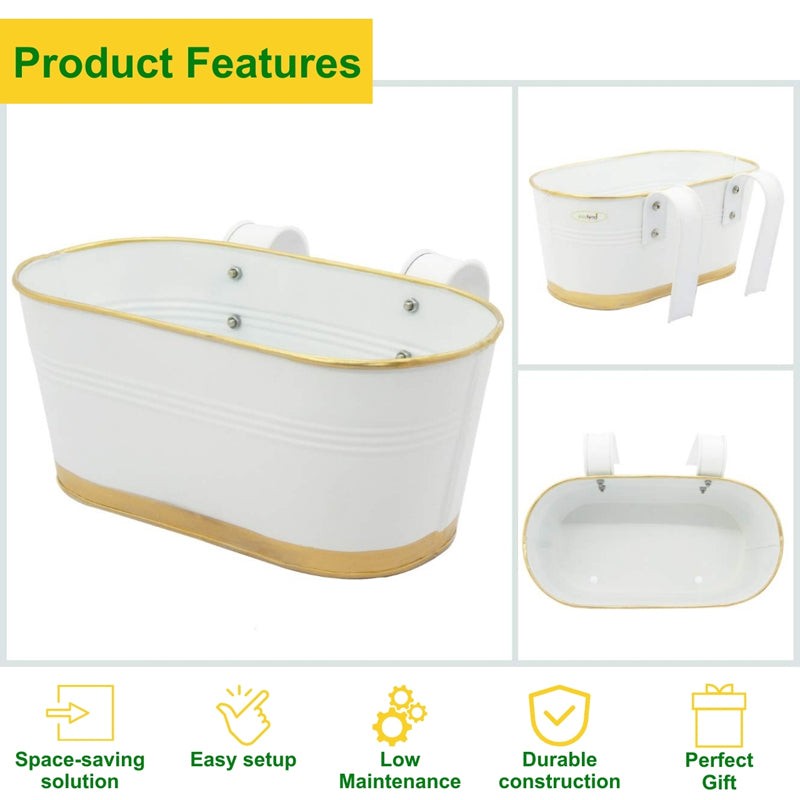 Buy Norva Hanging Planter (White) - Set Of Six Pots & Planters from Vaaree