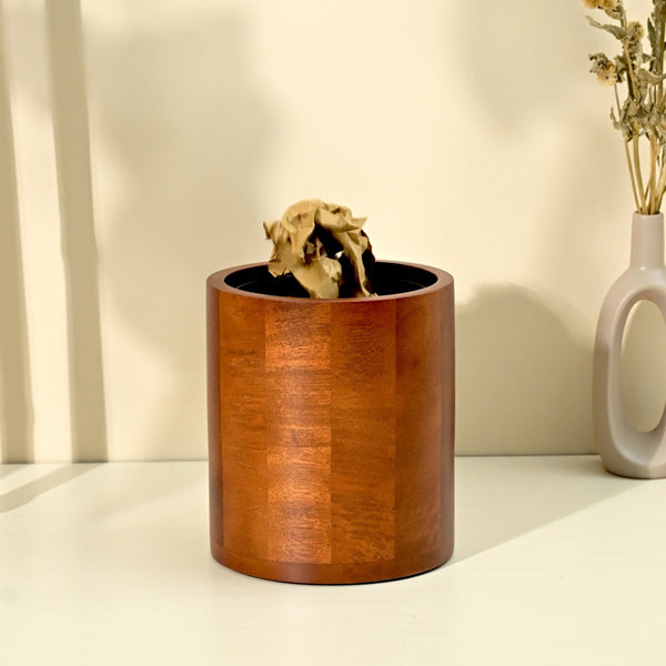 Buy Chara Round Wooden Dustbin Dustbin from Vaaree