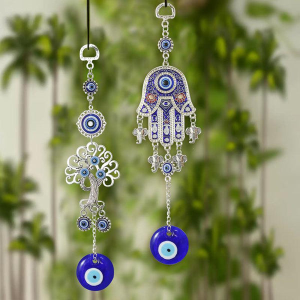 Buy Tree Of Life & Hamsa Palm Evil Eye Wall Hanging - Set Of Two Wall Accents from Vaaree