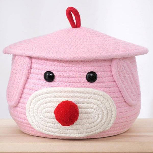 Buy Doggo Dude Kids Rope Basket - Pink Storage Basket from Vaaree