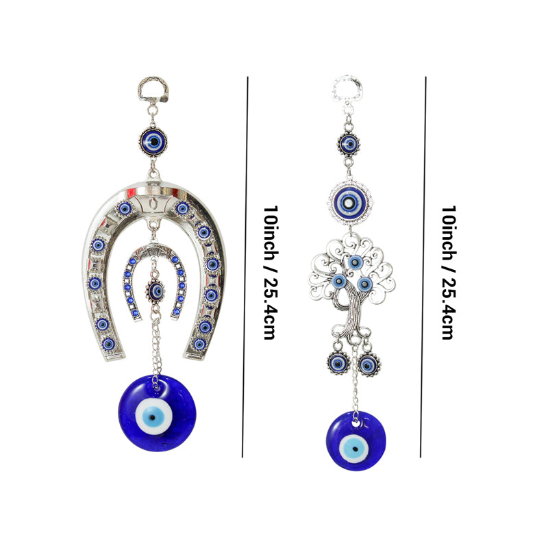 Buy Tree Of Life & Horse Shoe Evil Eye Wall Hanging - Set Of Two Wall Accents from Vaaree