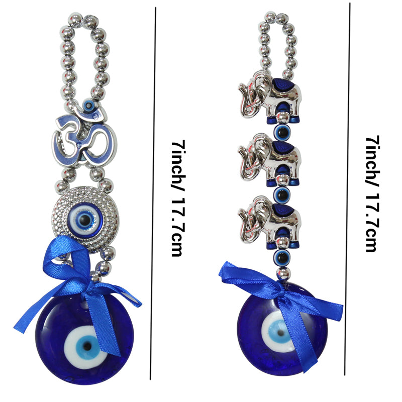 Buy Om & Elephant Evil Eye Wall Hanging - Set Of Two Wall Accents from Vaaree