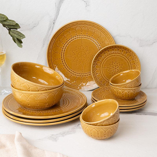 Ekta Dinnerware (Yellow) - Fourteen Piece Set - 1