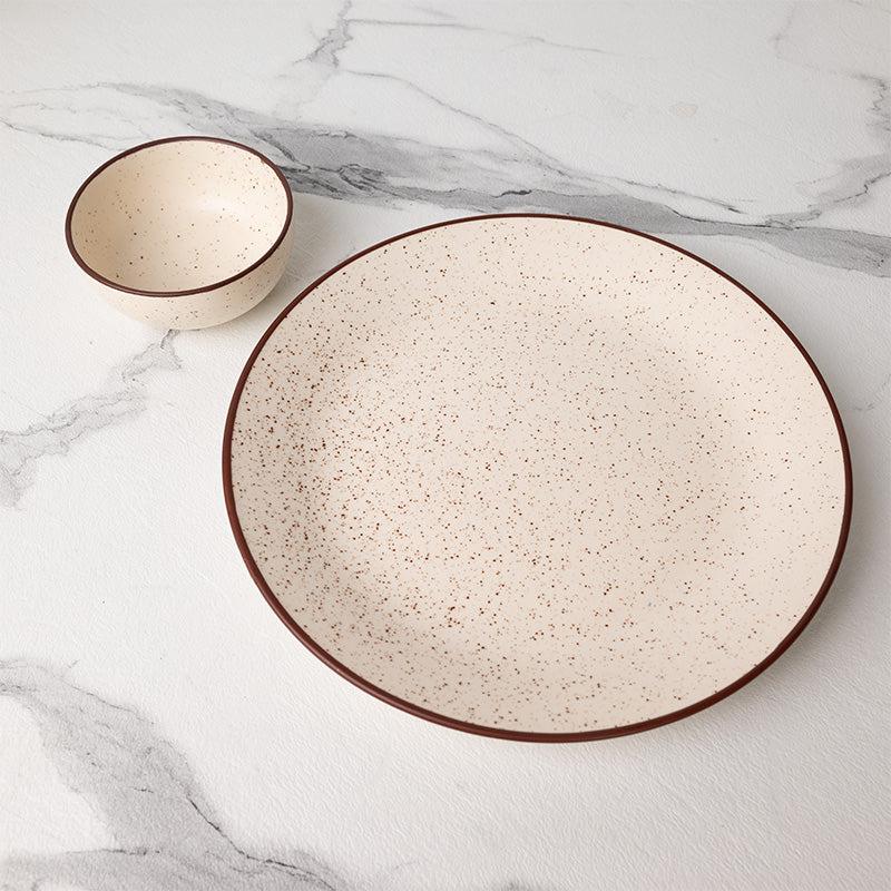 Kestha Elegant Beige Ceramic Dining Set - 12-Piece Dinnerware Collection - 3
