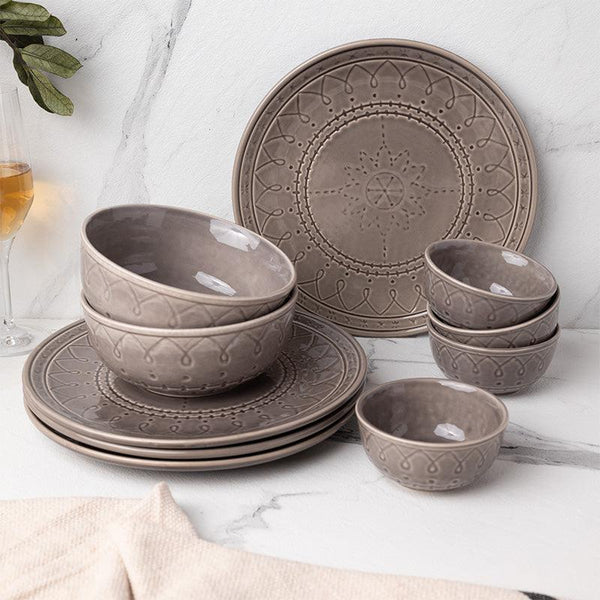 Ekta Dinnerware (Ash Grey) - Ten Piece Set - 1