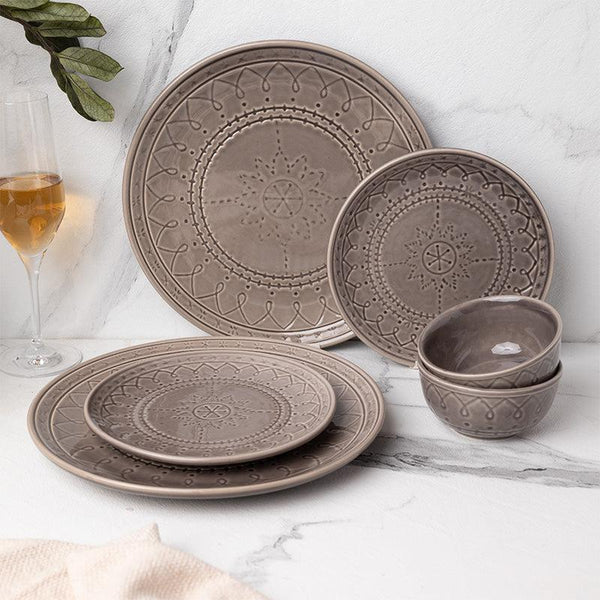 Ekta Dinner Set (Ash Grey) - Six Piece Set - 1