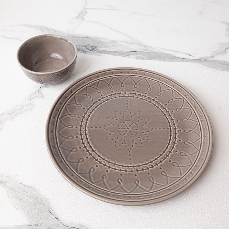 Ekta Dinnerware (Ash Grey) - Eighteen Piece Set - 5