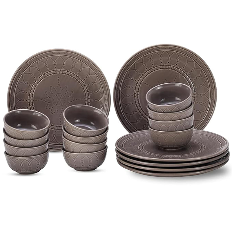 Ekta Dinnerware (Ash Grey) - Eighteen Piece Set - 7