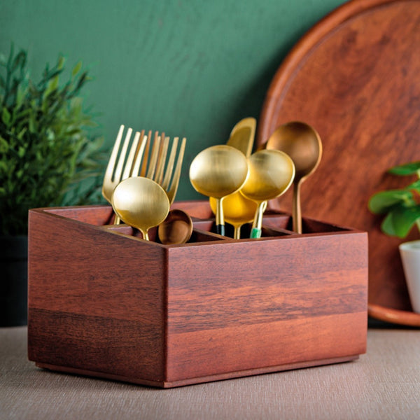 Buy Hasse Wooden Cutlery Holder Cutlery Stand from Vaaree