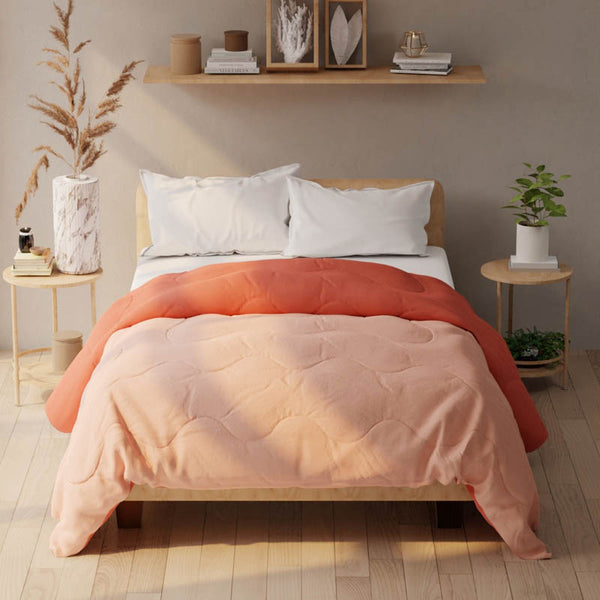 Buy Arona Solid Dual Color Microfiber Comforter (Rust & Orange) - 120 GSM Comforters & AC Quilts from Vaaree