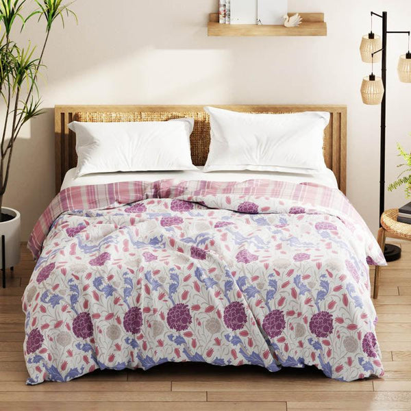 Buy Esco Floral Reversible Microfiber Comforter (Lilac) - 150 GSM Comforters & AC Quilts from Vaaree