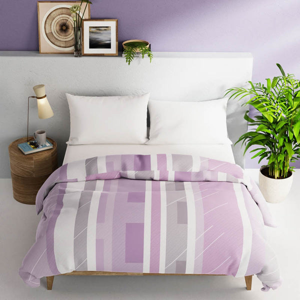 Buy Elva Striped Cotton Comforter (Purple) - 150 GSM Comforters & AC Quilts from Vaaree