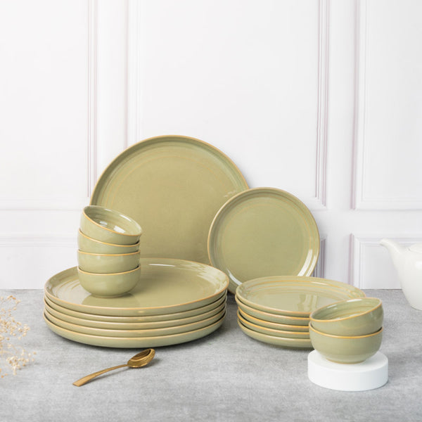 Estia Dining Set (Olive Green) - Eighteen Piece Set - 1
